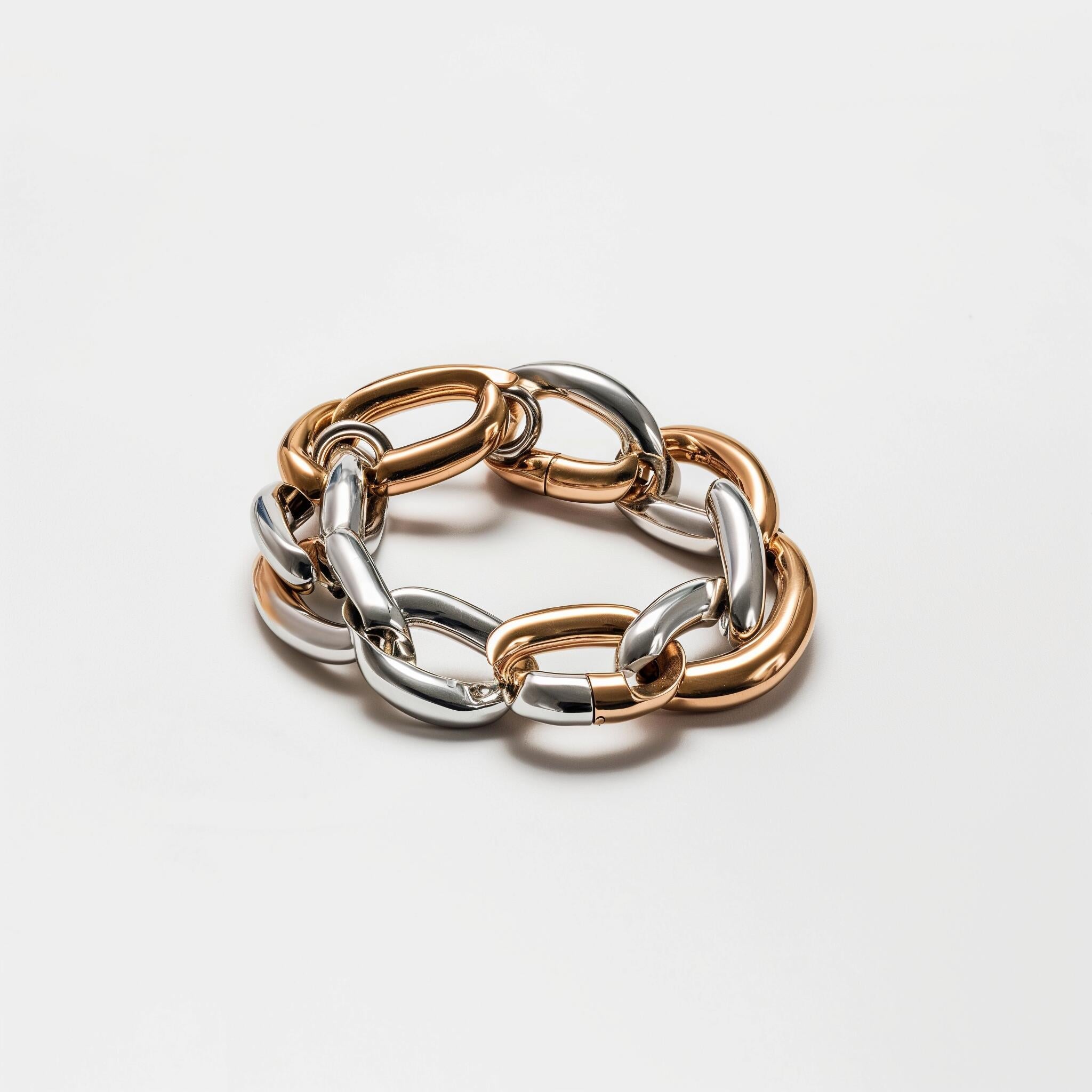 Silver and gold chain linked necklace